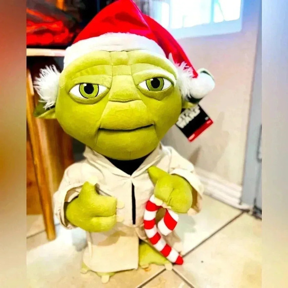 BIG 20 inch Tall Star Wars Yoda Plush- Christmas Santa Claus by Gemmy - Picture 2 of 9